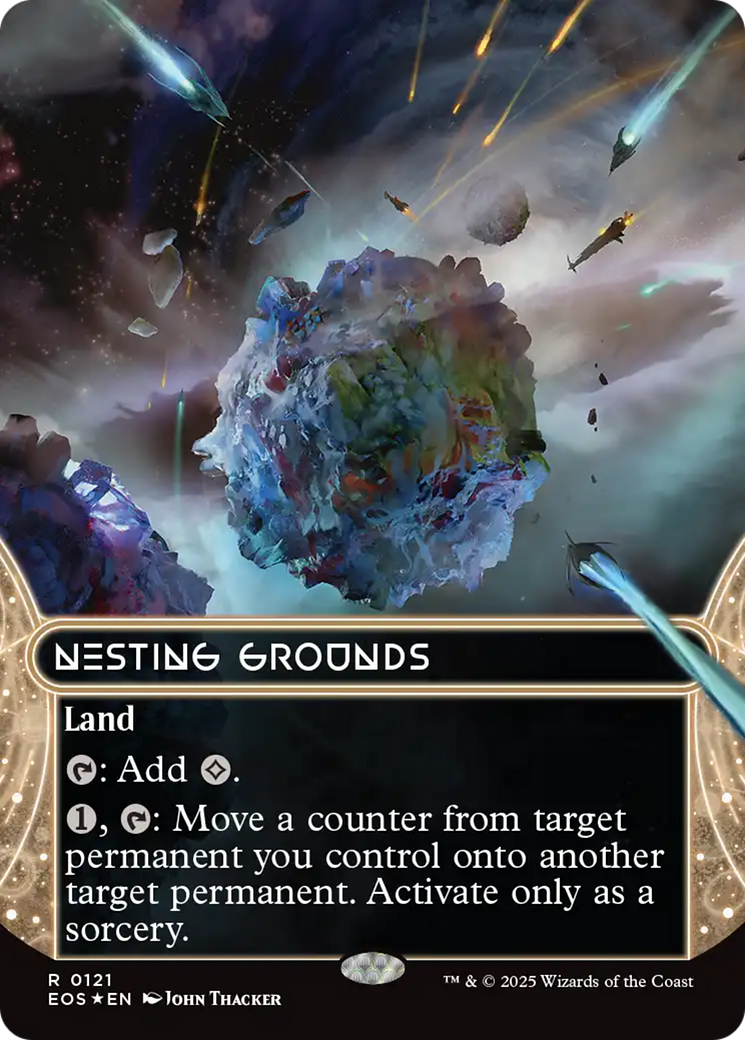 Nesting Grounds (0121) (Borderless) (Galaxy Foil) [Edge of Eternities: Stellar Sights] | Gate City Games LLC