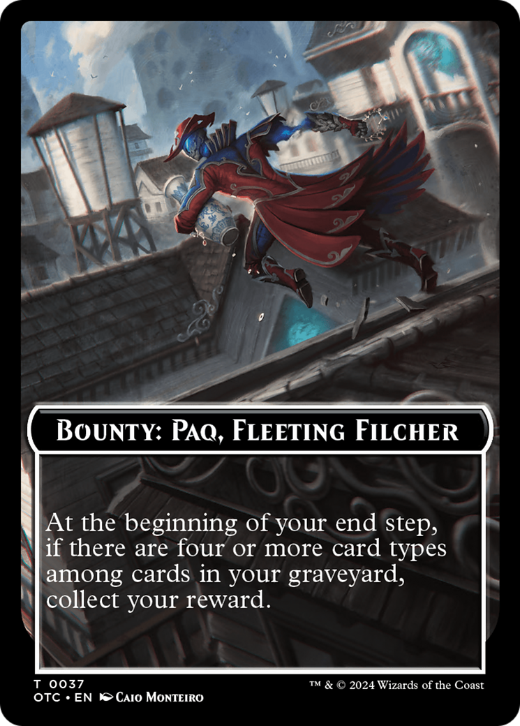 Bounty: Paq, Fleeting Filcher // Bounty Rules Double-Sided Token [Outlaws of Thunder Junction Commander Tokens] | Gate City Games LLC