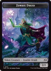 Treasure // Zombie Druid Double-Sided Token [Tarkir: Dragonstorm Tokens] | Gate City Games LLC