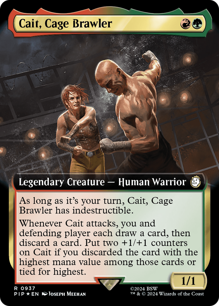 Cait, Cage Brawler (Extended Art) (Surge Foil) [Fallout] | Gate City Games LLC