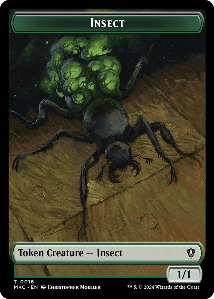 Insect (0016) // Manifest Double-Sided Token [Murders at Karlov Manor Commander Tokens] | Gate City Games LLC