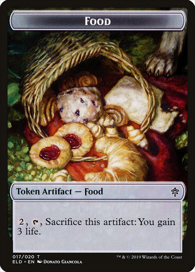Human // Food (17) Double-Sided Token [Throne of Eldraine Tokens] | Gate City Games LLC
