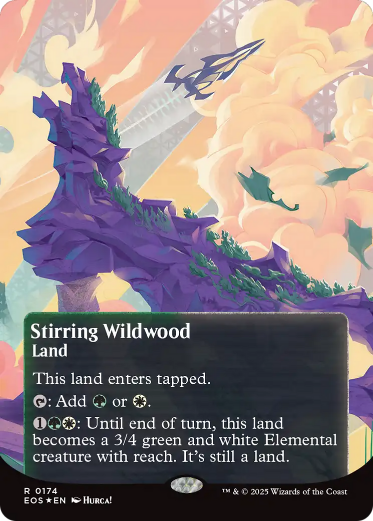 Stirring Wildwood (0174) (Borderless) (Galaxy Foil) [Edge of Eternities: Stellar Sights] | Gate City Games LLC