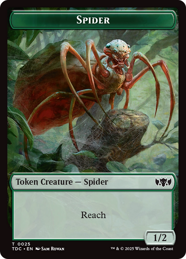 Wall // Spider Double-Sided Token [Tarkir: Dragonstorm Commander Tokens] | Gate City Games LLC