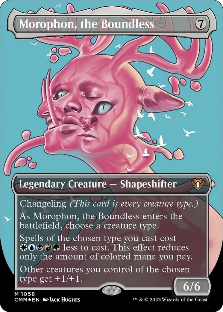Morophon, the Boundless (Borderless Textured Foil Frame Break) [Commander Masters] | Gate City Games LLC