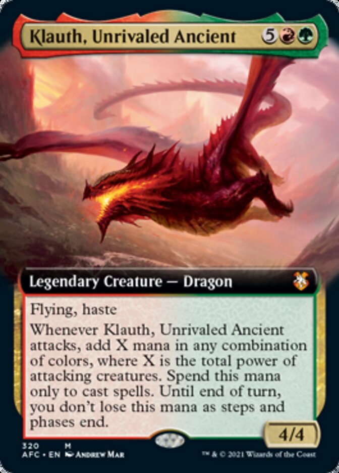 Klauth, Unrivaled Ancient (Extended Art) [Dungeons & Dragons: Adventures in the Forgotten Realms Commander] | Gate City Games LLC