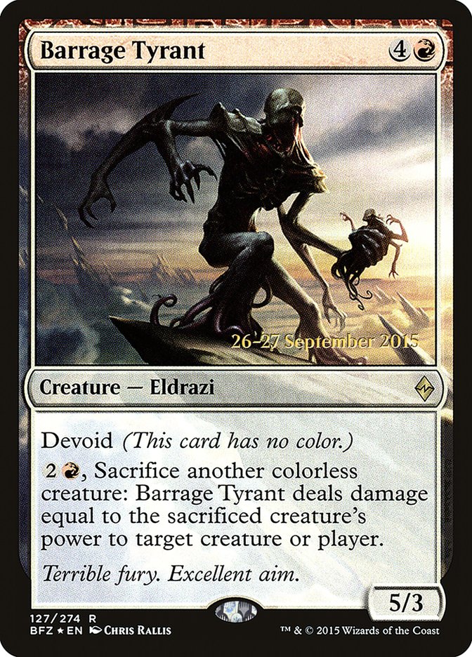 Barrage Tyrant [Battle for Zendikar Prerelease Promos] | Gate City Games LLC