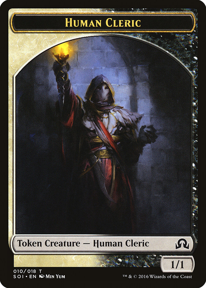 Human Cleric Token [Shadows over Innistrad Tokens] | Gate City Games LLC