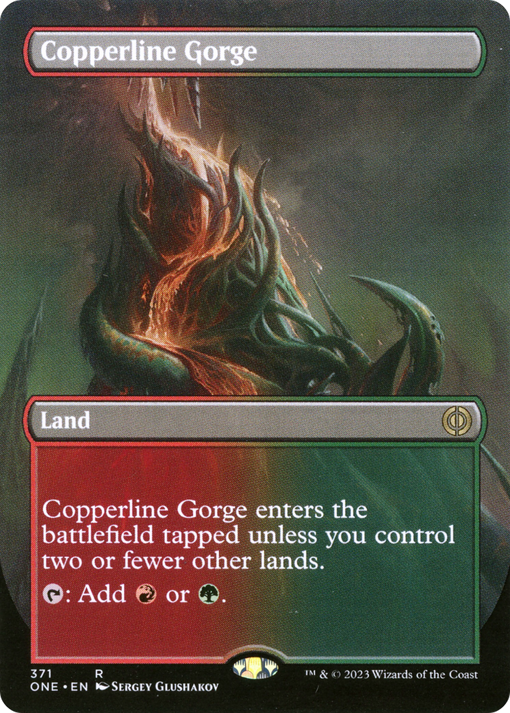 Copperline Gorge (Borderless Alternate Art) [Phyrexia: All Will Be One] | Gate City Games LLC