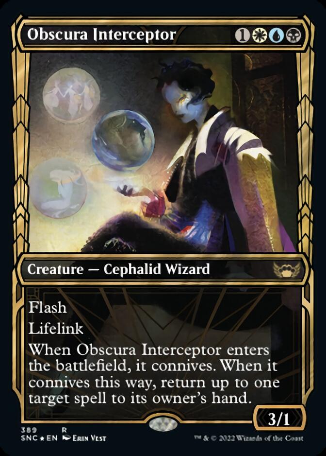Obscura Interceptor (Showcase Golden Age Gilded Foil) [Streets of New Capenna] | Gate City Games LLC