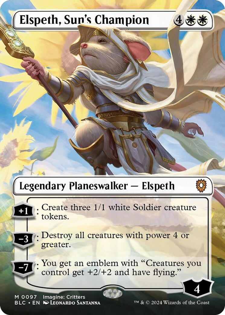 Elspeth, Sun's Champion (Borderless) [Bloomburrow Commander] | Gate City Games LLC