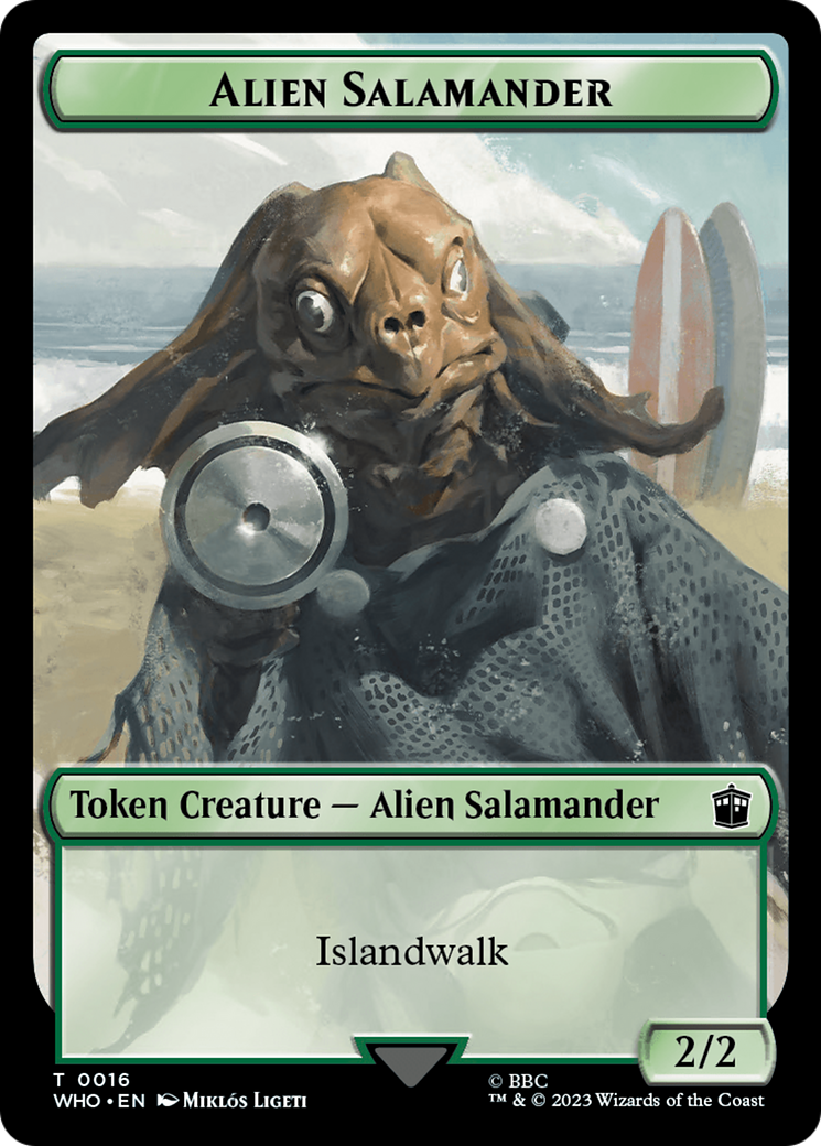 Alien Salamander // Mutant Double-Sided Token [Doctor Who Tokens] | Gate City Games LLC