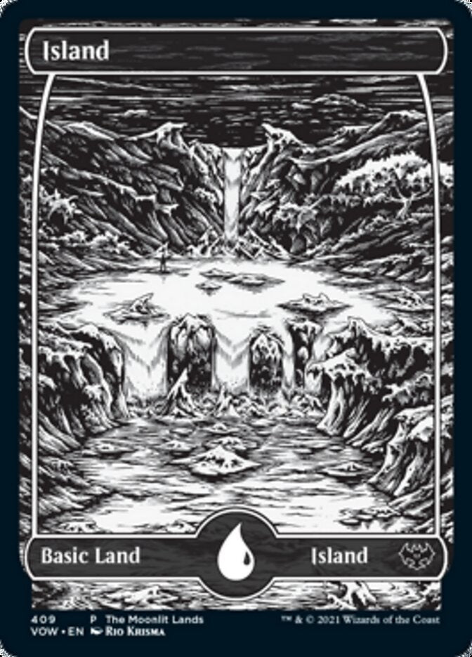 Island (The Moonlit Lands) (Foil Etched) [Innistrad: Crimson Vow Promos] | Gate City Games LLC