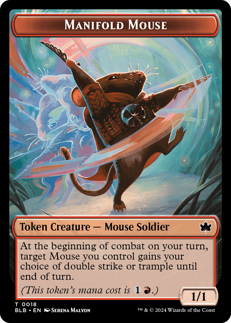 Sword // Manifold Mouse Double-Sided Token [Bloomburrow Tokens] | Gate City Games LLC