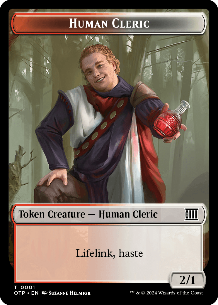Human Cleric // Plot Double-Sided Token [Outlaws of Thunder Junction Tokens] | Gate City Games LLC