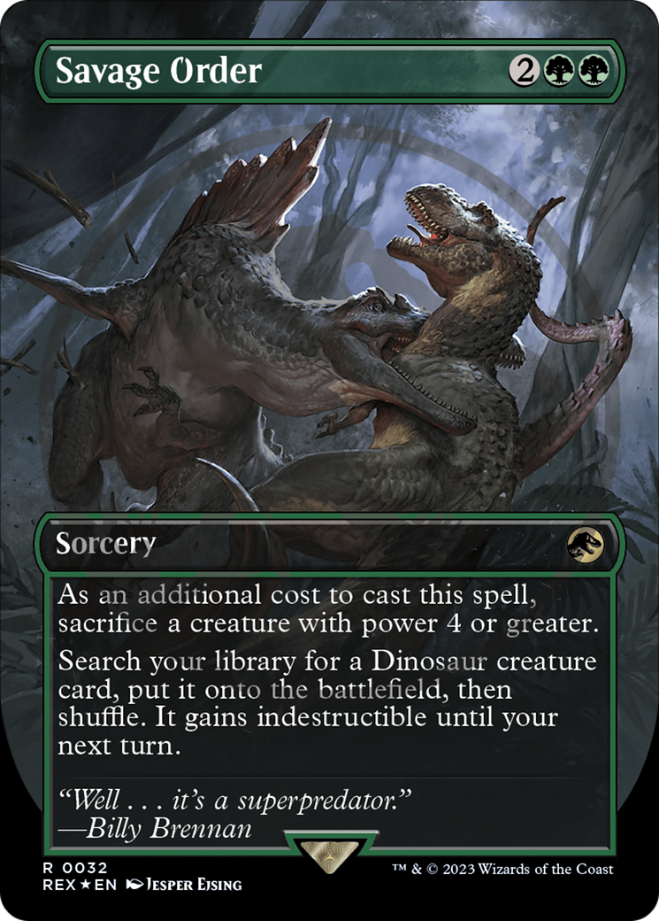 Savage Order (Emblem) (Borderless) [Jurassic World Collection Tokens] | Gate City Games LLC