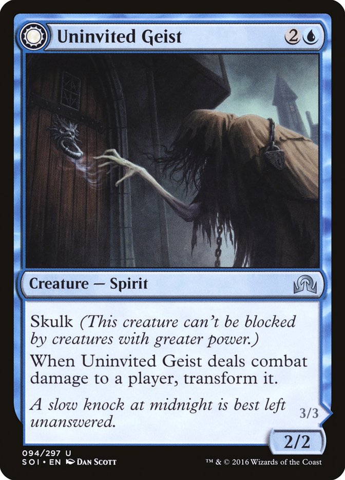 Uninvited Geist // Unimpeded Trespasser [Shadows over Innistrad] | Gate City Games LLC