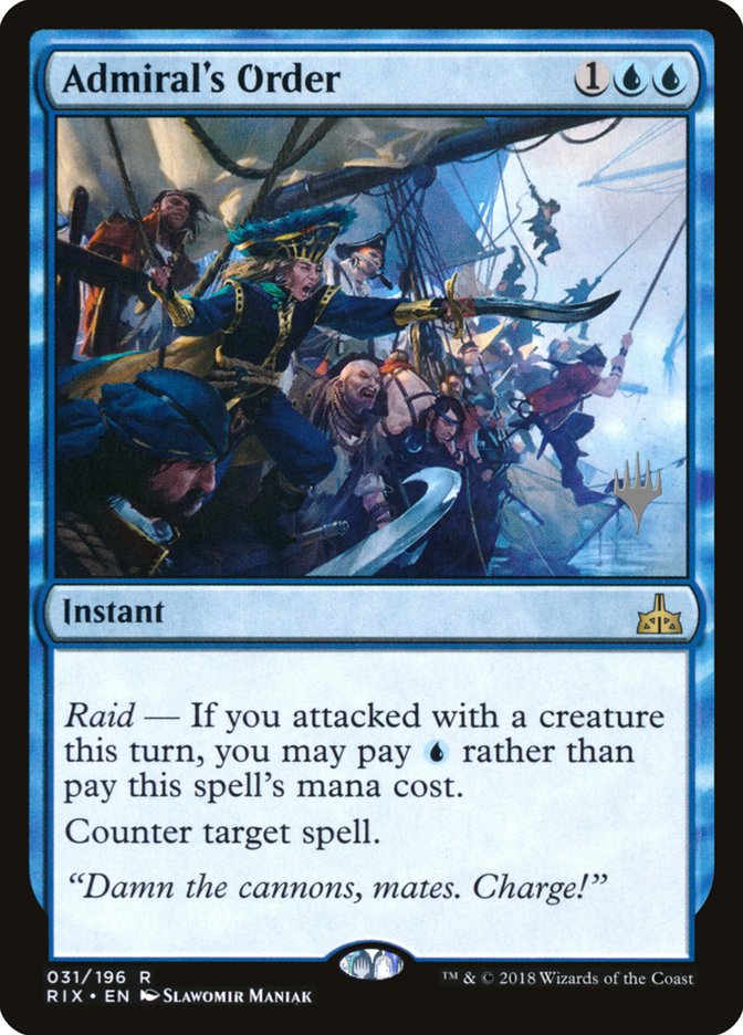 Admiral's Order (Promo Pack) [Rivals of Ixalan Promos] | Gate City Games LLC