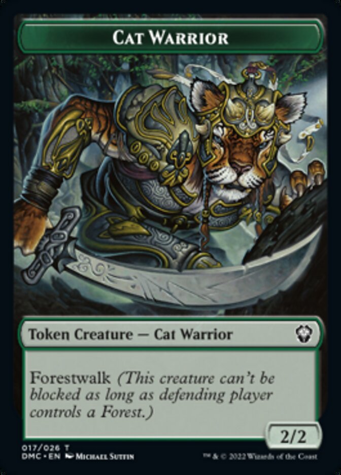 Cat Warrior Token [Dominaria United Commander Tokens] | Gate City Games LLC