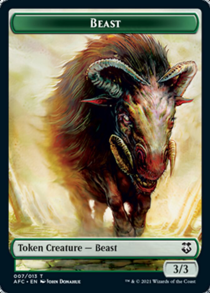 Beast // Dragon Spirit Double-Sided Token [Dungeons & Dragons: Adventures in the Forgotten Realms Commander Tokens] | Gate City Games LLC