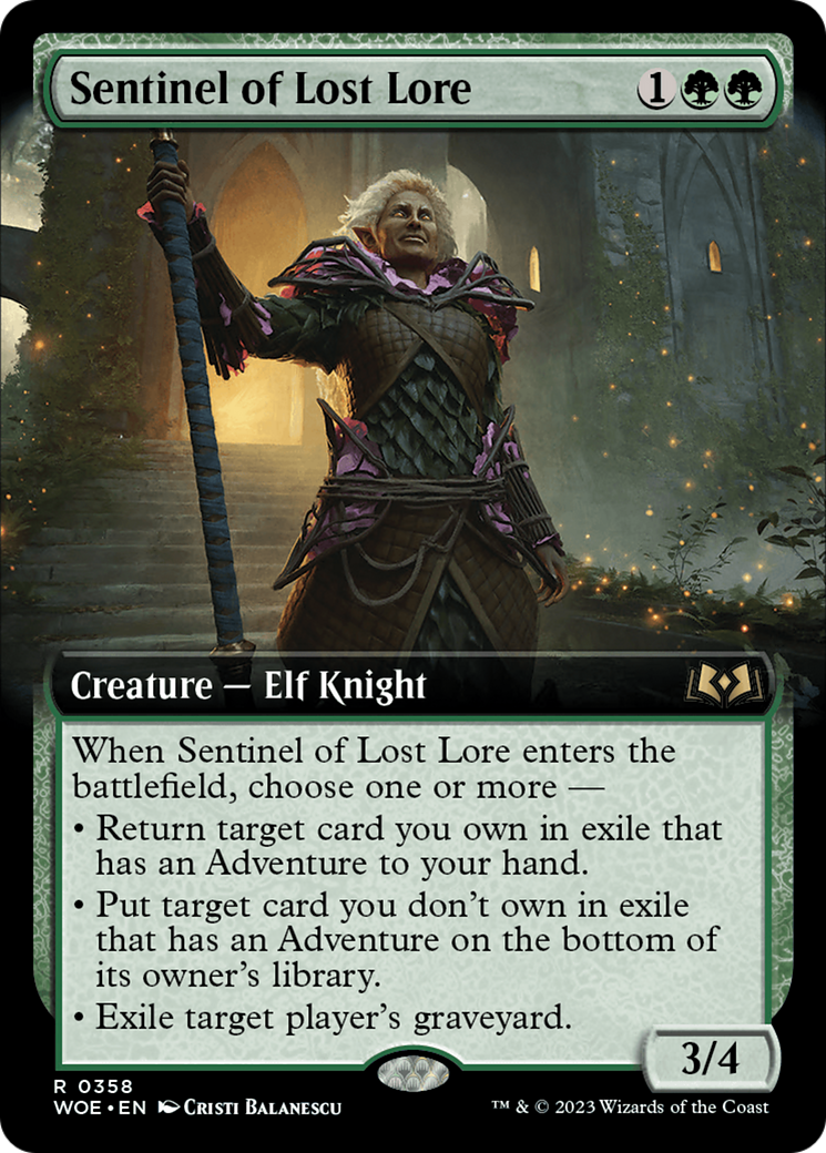 Sentinel of Lost Lore (Extended Art) [Wilds of Eldraine] | Gate City Games LLC