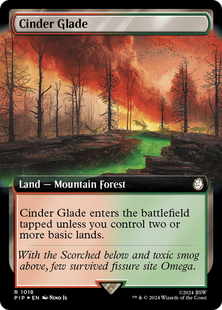 Cinder Glade (Extended Art) (Surge Foil) [Fallout] | Gate City Games LLC