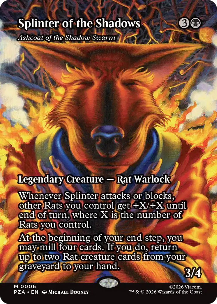 Splinter of the Shadows - Ashcoat of the Shadow Swarm (Borderless) [Teenage Mutant Ninja Turtles Eternal-Legal] | Gate City Games LLC