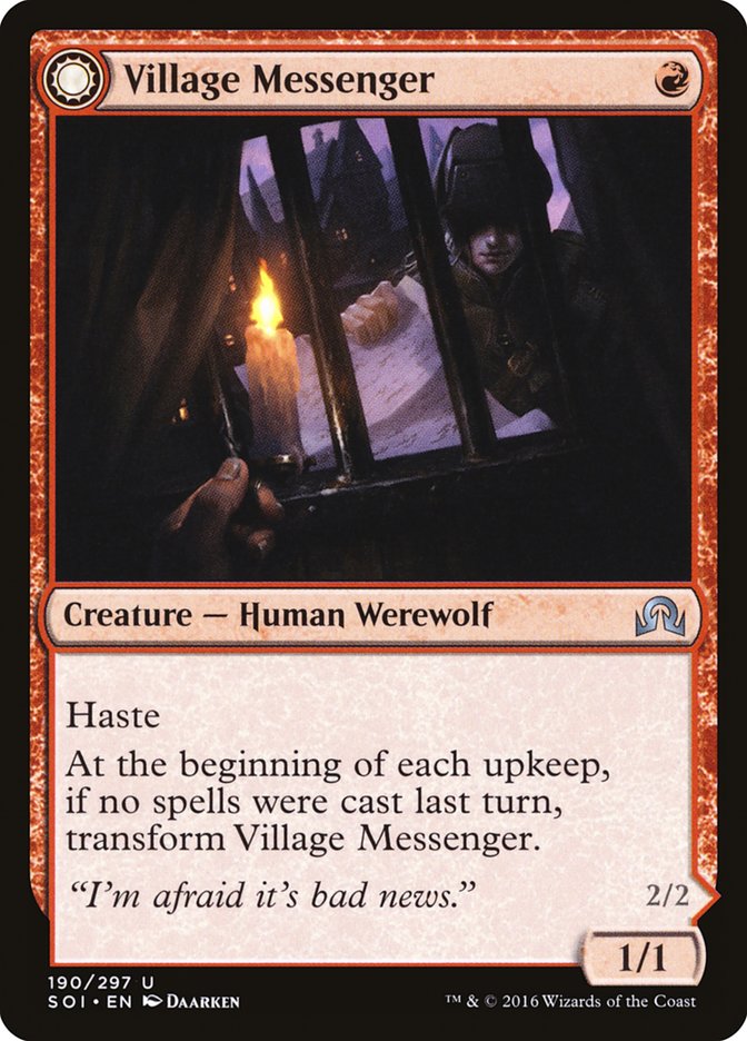 Village Messenger // Moonrise Intruder [Shadows over Innistrad] | Gate City Games LLC