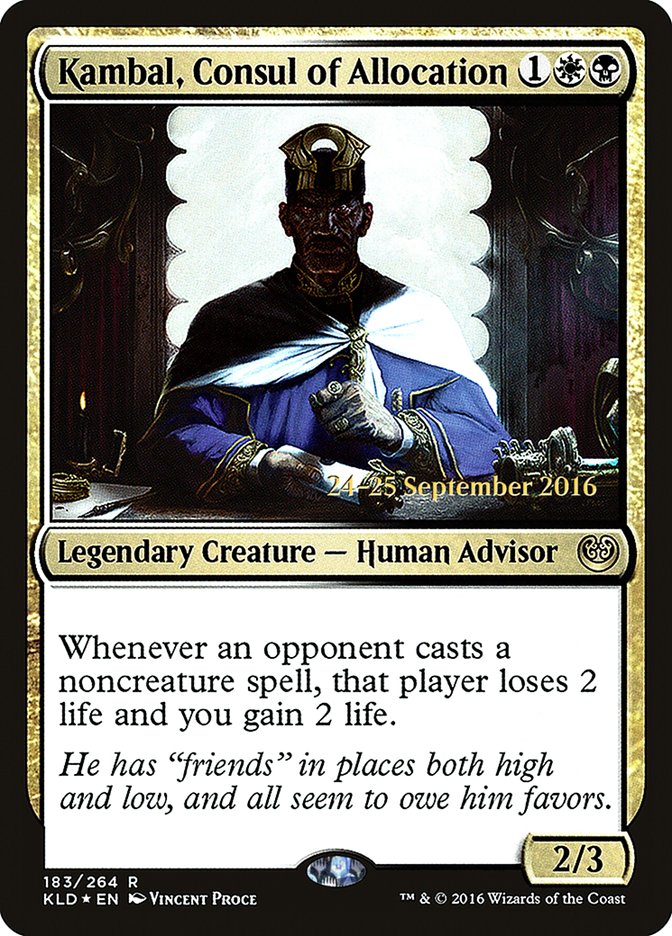 Kambal, Consul of Allocation [Kaladesh Prerelease Promos] | Gate City Games LLC