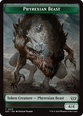 Phyrexian Beast //Manifest Double-Sided Token [Duskmourn: House of Horror Commander Tokens] | Gate City Games LLC