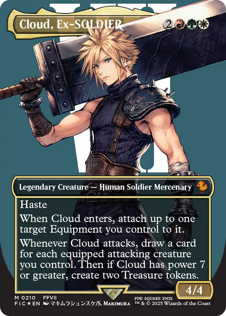 Cloud, Ex-SOLDIER (Borderless) (Surge Foil) [FINAL FANTASY Commander] | Gate City Games LLC