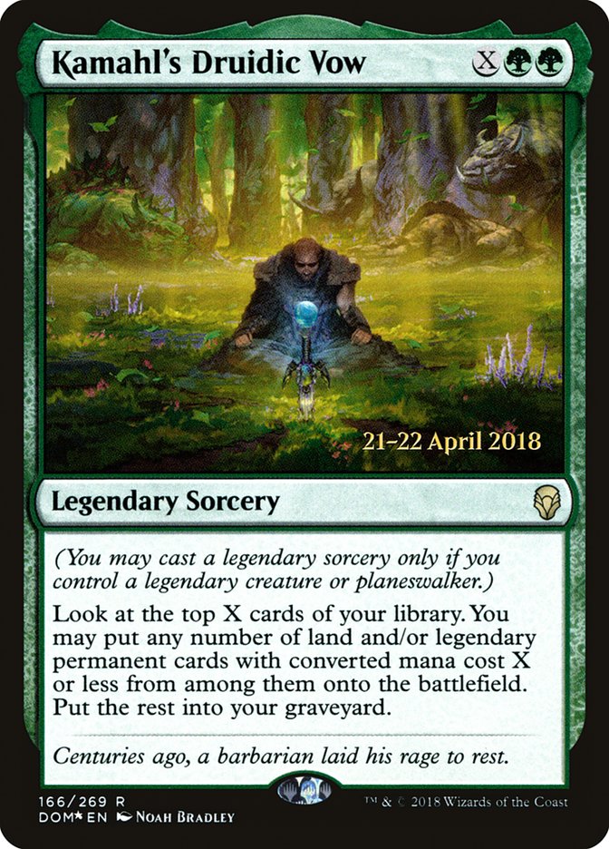 Kamahl's Druidic Vow [Dominaria Prerelease Promos] | Gate City Games LLC