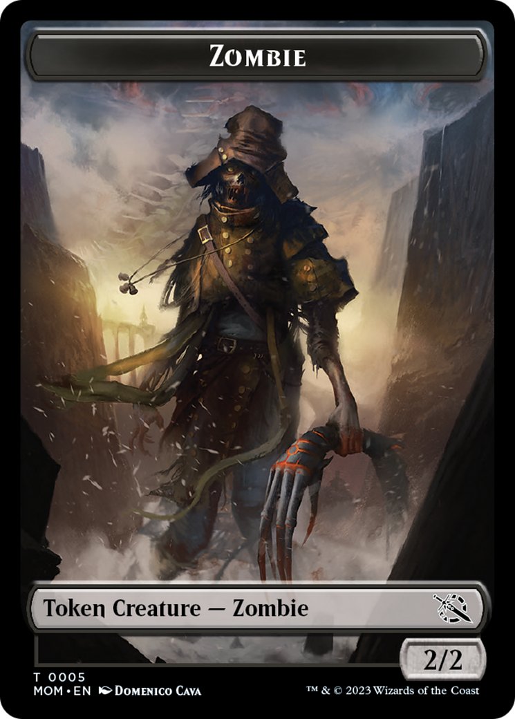 Monk // Zombie Double-Sided Token [March of the Machine Tokens] | Gate City Games LLC