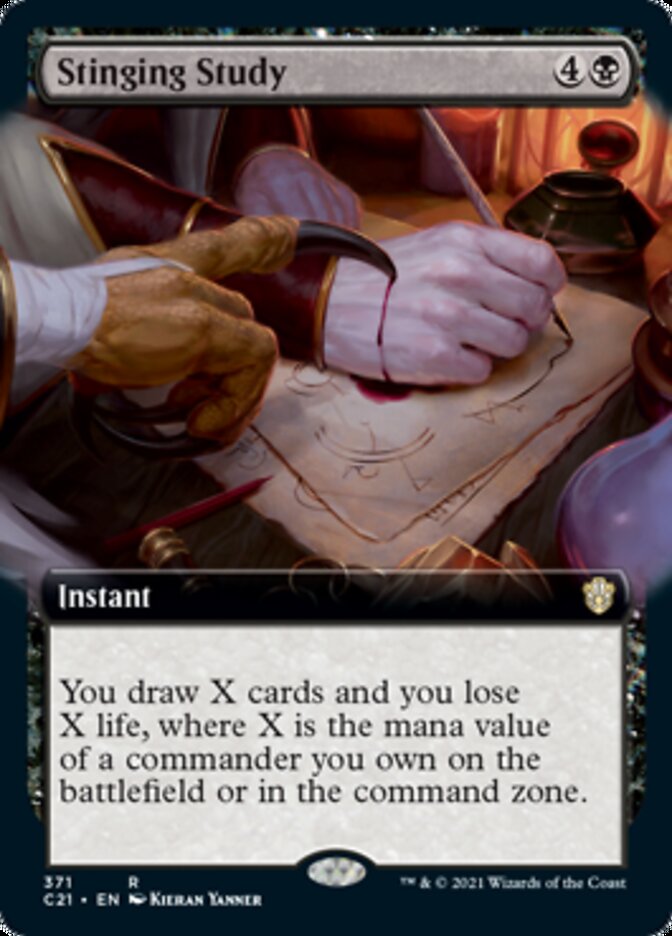 Stinging Study (Extended Art) [Commander 2021] | Gate City Games LLC