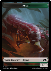Insect (0043) (Ripple Foil) // Zombie Double-Sided Token [Modern Horizons 3 Tokens] | Gate City Games LLC