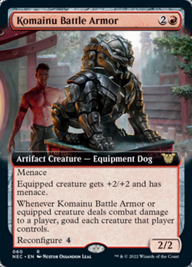 Komainu Battle Armor (Extended Art) [Kamigawa: Neon Dynasty Commander] | Gate City Games LLC