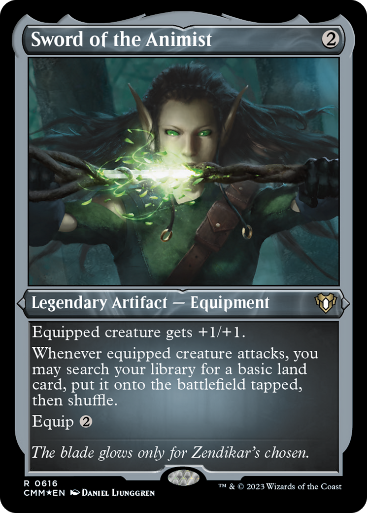 Sword of the Animist (Foil Etched) [Commander Masters] | Gate City Games LLC