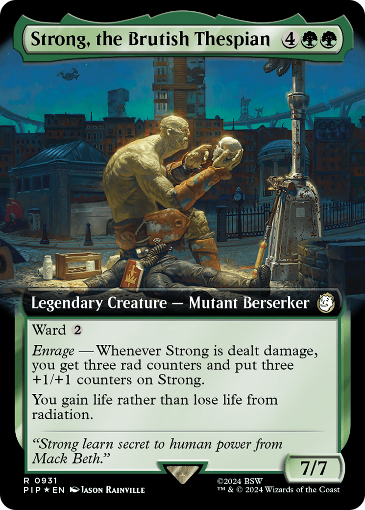 Strong, the Brutish Thespian (Extended Art) (Surge Foil) [Fallout] | Gate City Games LLC