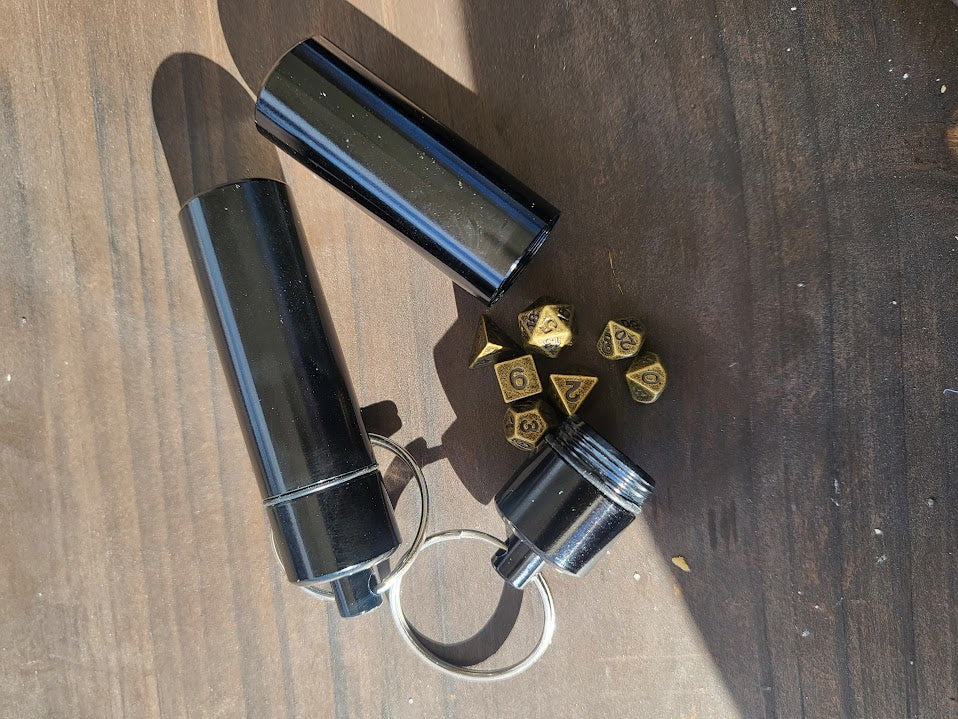 Polyhedral Mini Metal Tube Keychain | Gate City Games LLC