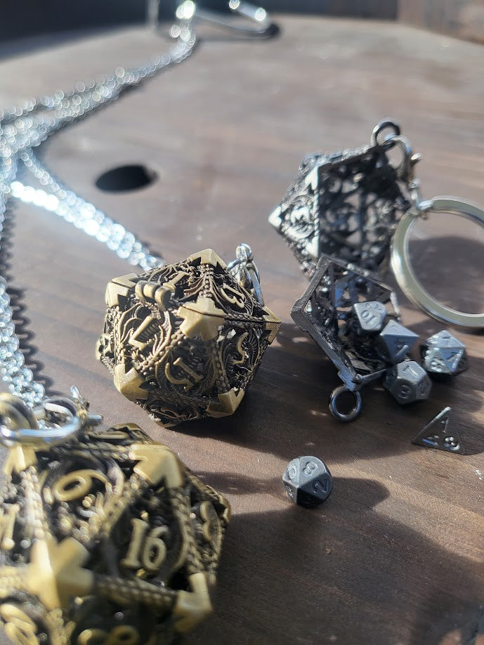 Polyhedral Mini Metal Keychain | Gate City Games LLC