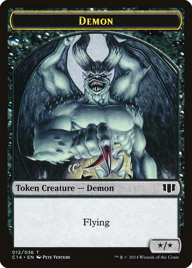 Demon (012/036) // Zombie (016/036) Double-Sided Token [Commander 2014 Tokens] | Gate City Games LLC