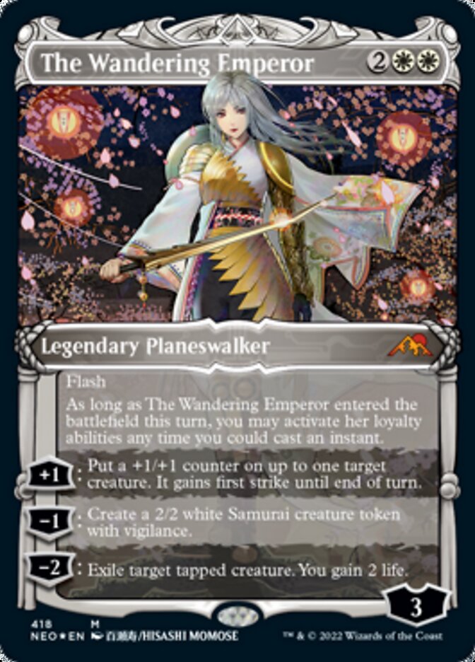 The Wandering Emperor (Showcase) (Foil Etched) [Kamigawa: Neon Dynasty] | Gate City Games LLC