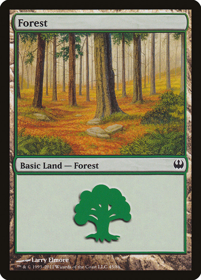Forest (45) [Duel Decks: Knights vs. Dragons] | Gate City Games LLC