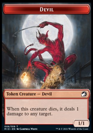 Human // Devil Double-Sided Token [Innistrad: Midnight Hunt Tokens] | Gate City Games LLC
