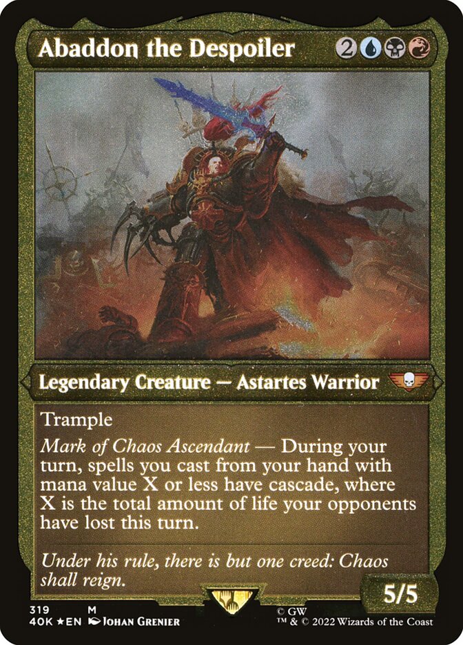 Abaddon the Despoiler (Display Commander) (Etched Foil) [Warhammer 40,000] | Gate City Games LLC