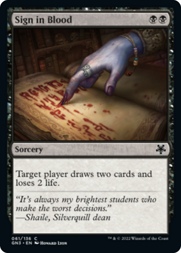 Sign in Blood [Game Night: Free-for-All] | Gate City Games LLC