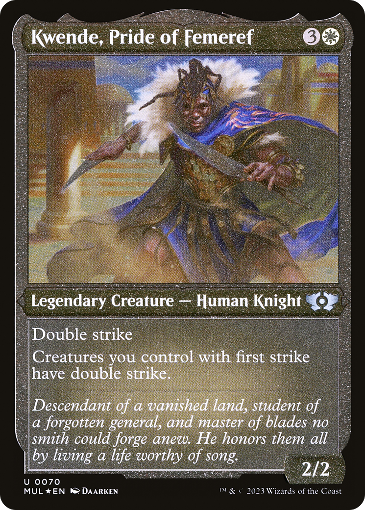 Kwende, Pride of Femeref (Foil Etched) [Multiverse Legends] | Gate City Games LLC