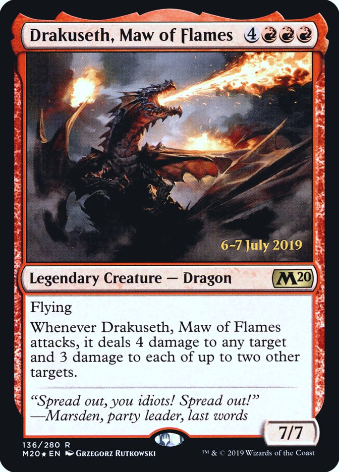 Drakuseth, Maw of Flames [Core Set 2020 Prerelease Promos] | Gate City Games LLC