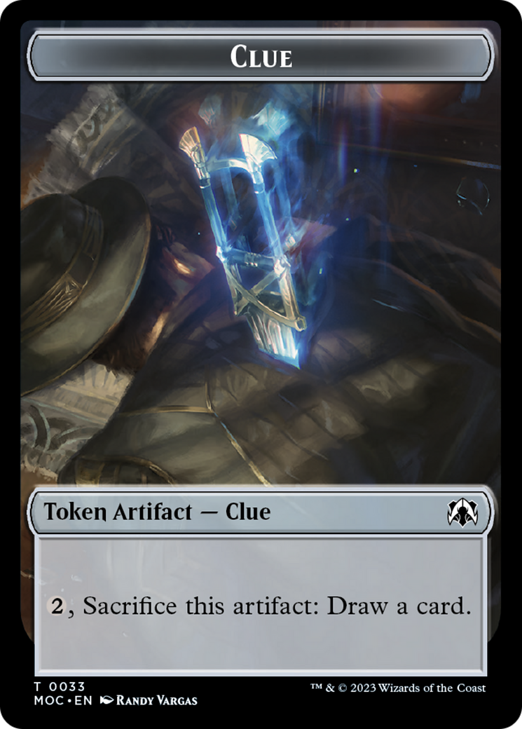 Golem // Clue Double-Sided Token [March of the Machine Commander Tokens] | Gate City Games LLC