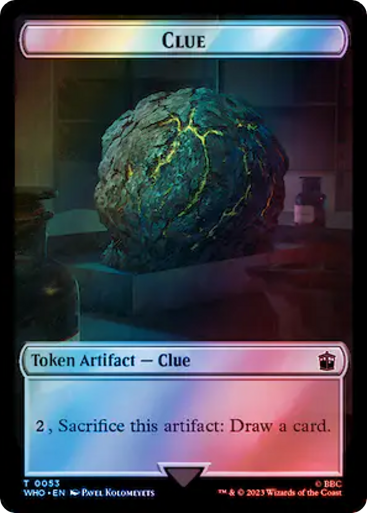 Horse // Clue (0053) Double-Sided Token (Surge Foil) [Doctor Who Tokens] | Gate City Games LLC